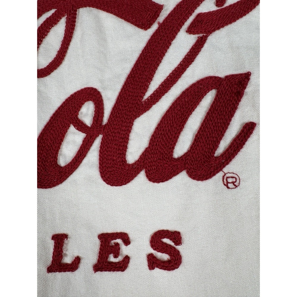 Coca Cola American Needle Shirt Coke Long Sleeve Collared L Creme Embroidered - Picture 6 of 16